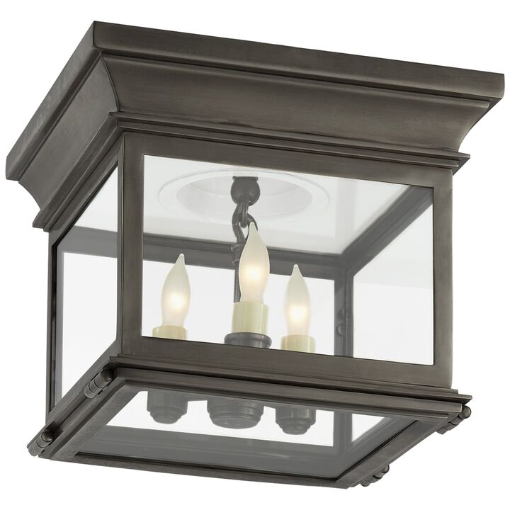 Club Small Square Flush Mount in Bronze