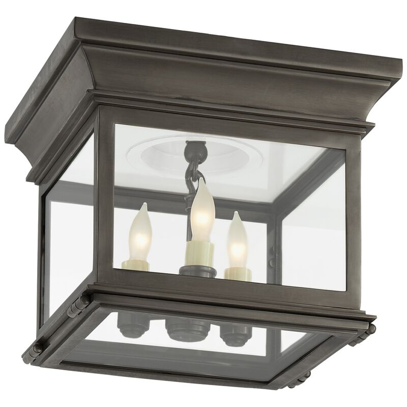 Club Small Square Flush Mount in Bronze