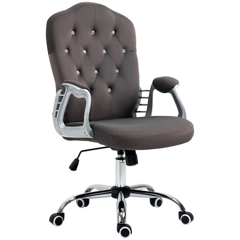 Dark Gray Office Chair: Velvet Seat with 360° Swivel & Adjustable Height