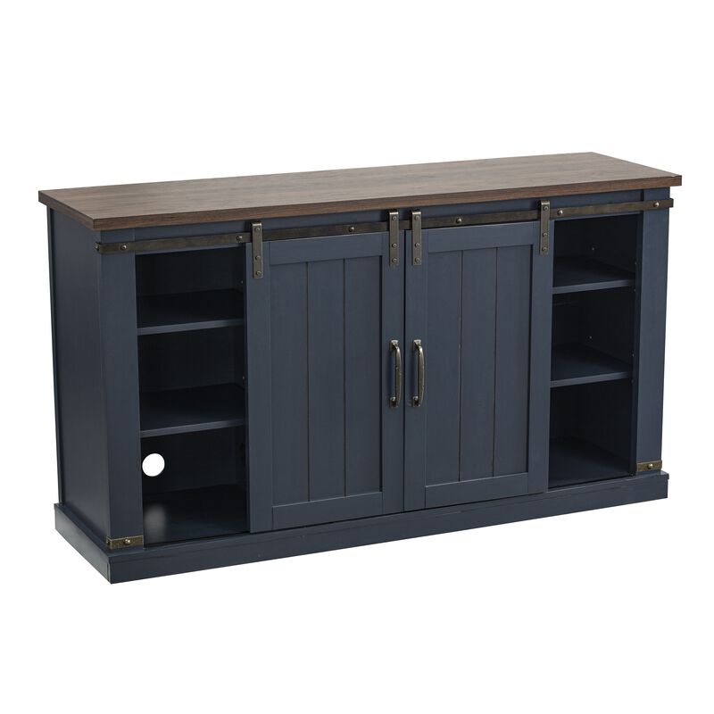 FESTIVO Rustic 54" Barn Door TV Stand with - Fits Up to 65" TVs