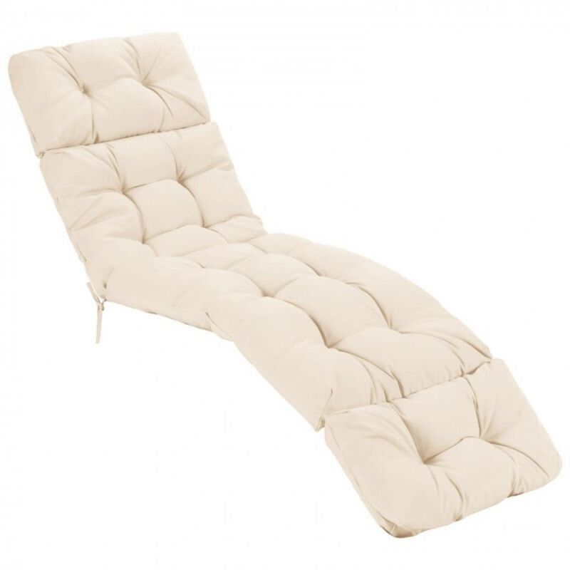 Outdoor Lounge Chaise Cushion with String Ties for Garden Poolside