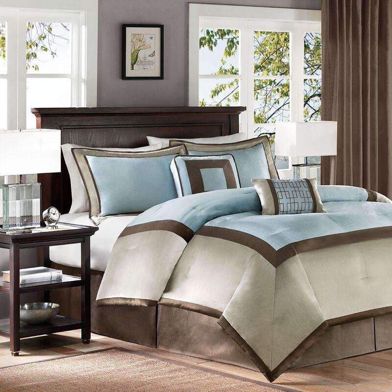 Gracie Mills Elsie Transitional Colorblock 7-Piece Comforter Set