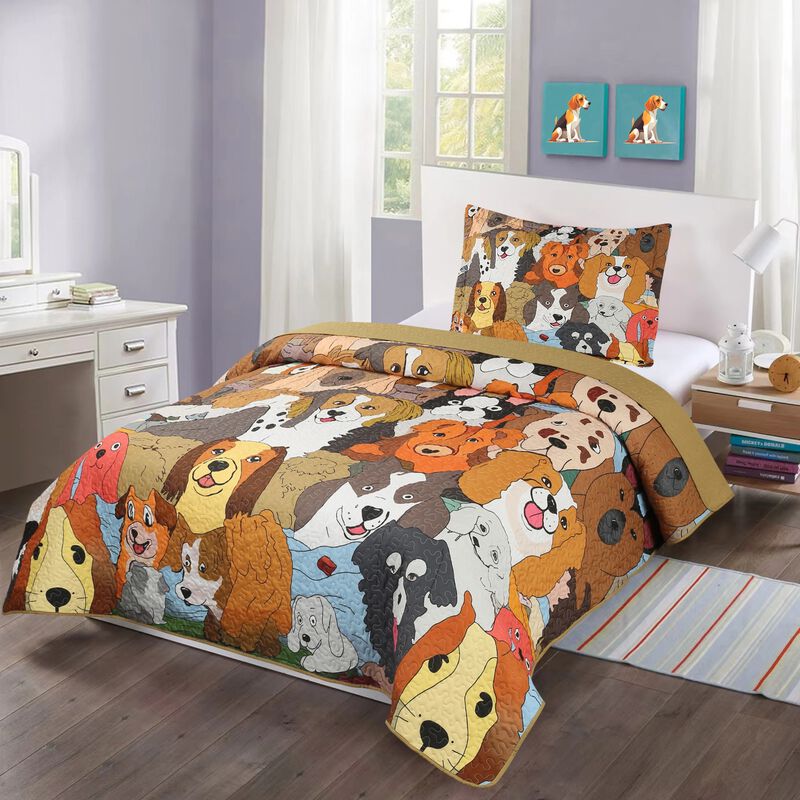 MarCielo Kids Girls Quilt Set Bedspread Coverlet Set WX200 Twin