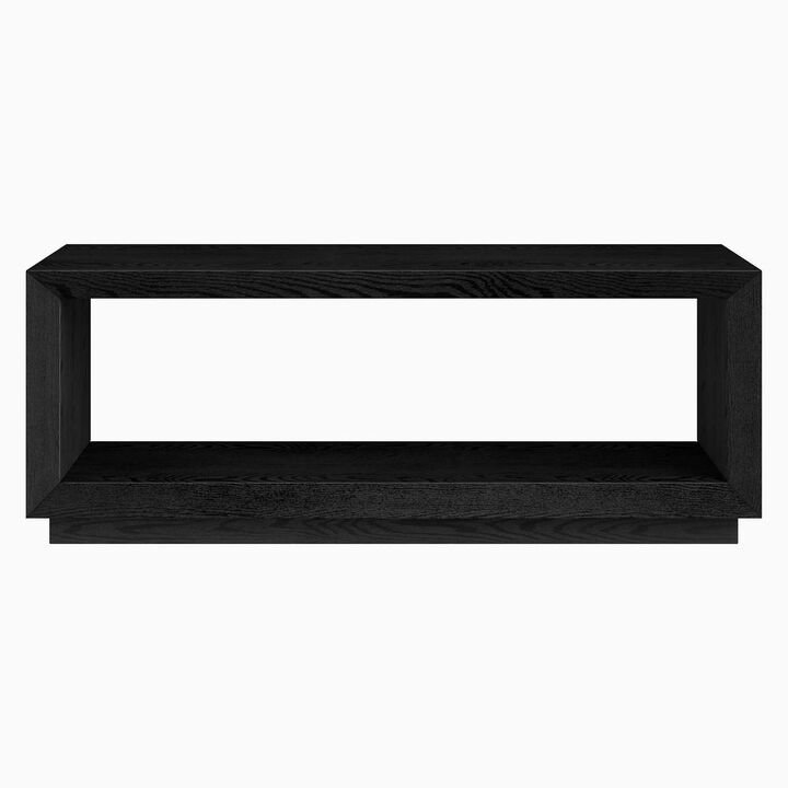 Hudson&Canal Tannen 48 Wide Rectangular Coffee Table in Black Grain