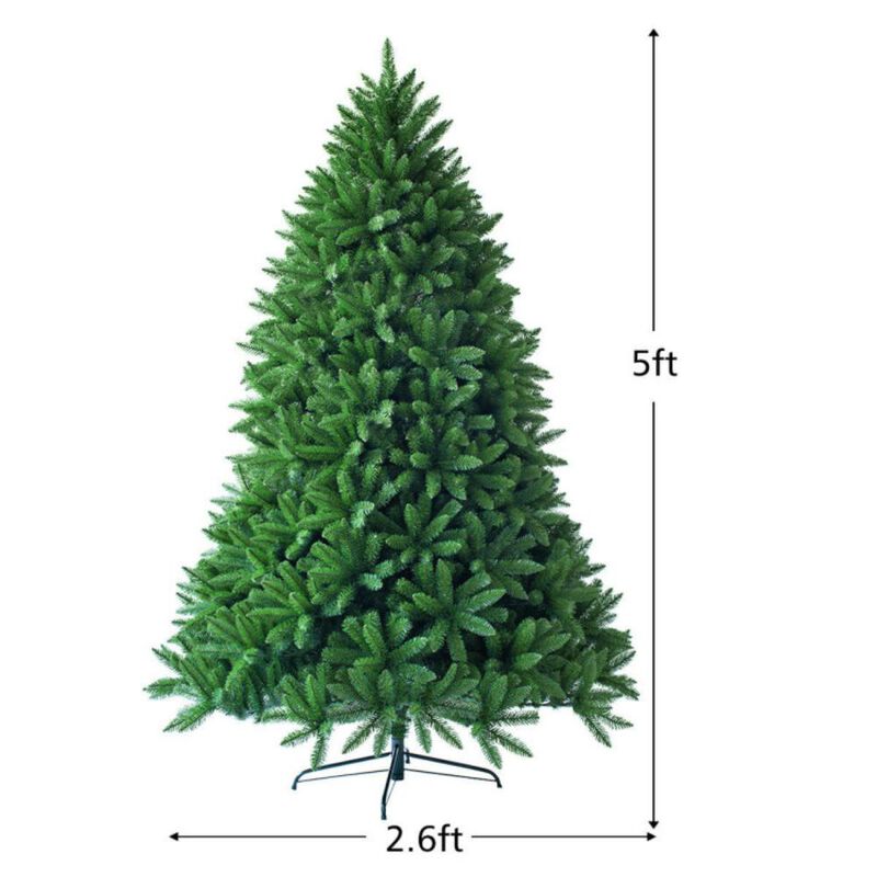 Hivvago 5 Feet Artificial Fir Christmas Tree with 600 Branch Tips