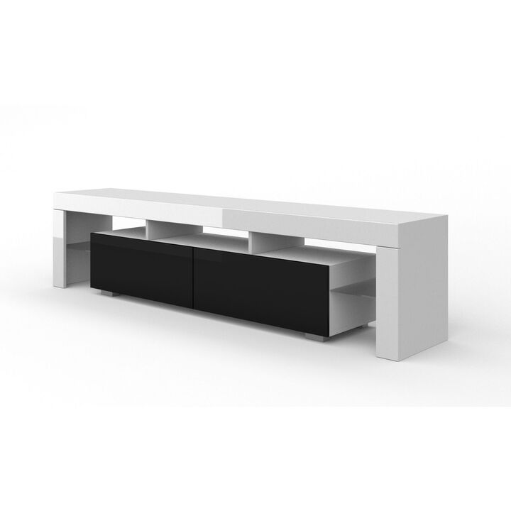 TV Stand Panama 75" TV Cabinet Lowboard White Matt / Black High Gloss TV Stand Panama 75" TV Cabinet Lowboard White Matt / Black High Gloss