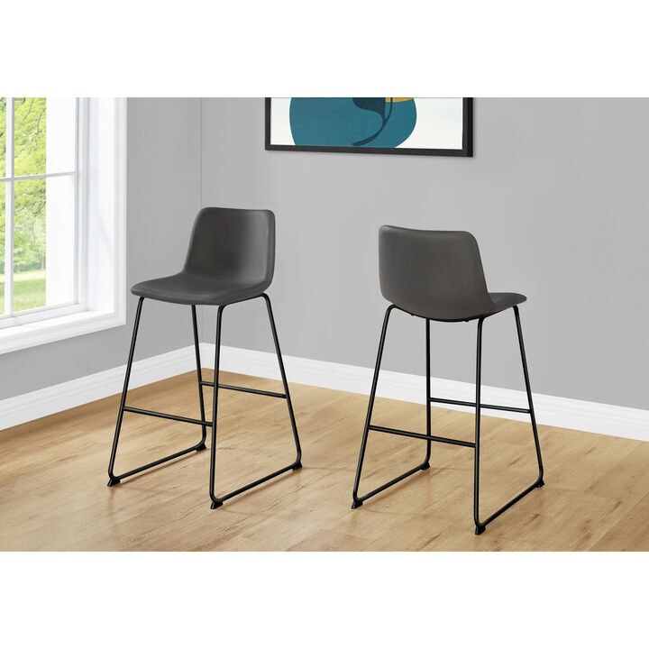 Monarch Specialties Office Chair, Bar Height, Standing, Computer Desk, Work, Pu Leather Look, Metal, Contemporary, Modern