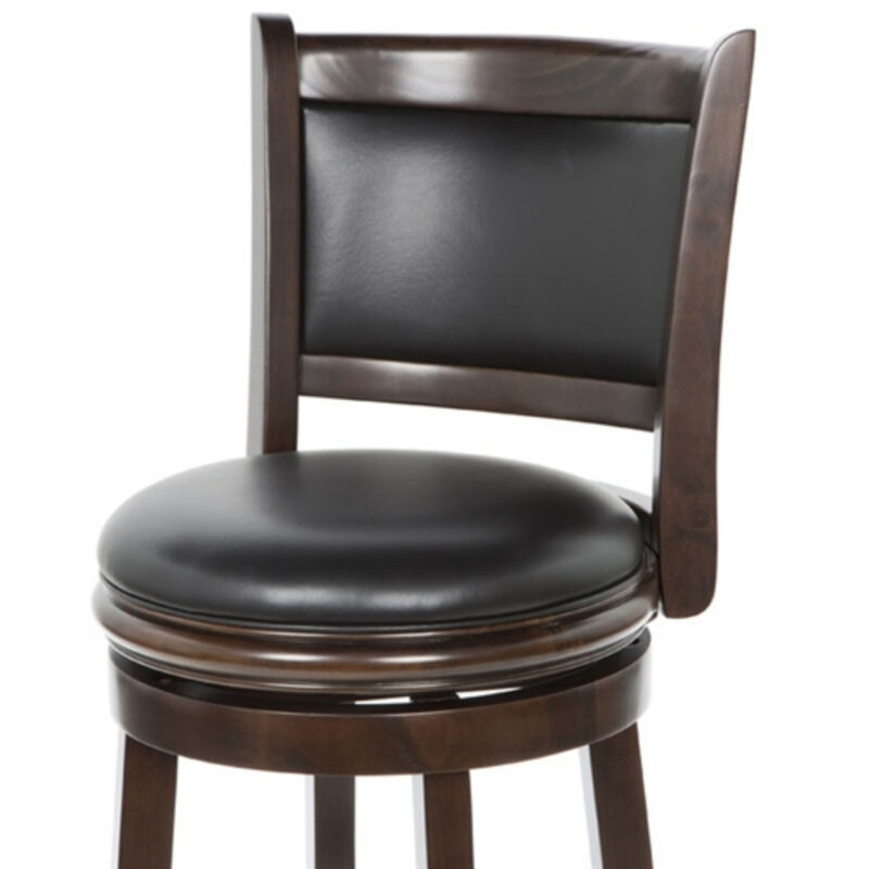 Swivel Barstool with Faux Leather Seat – Adjustable Height Counter Stool with Cushioned Comfort