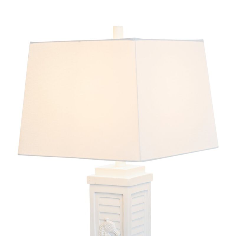 Lux Lighting Sea Horse Shutter 32 Shutter Lamp w/USB Bright White, (Set of 2)