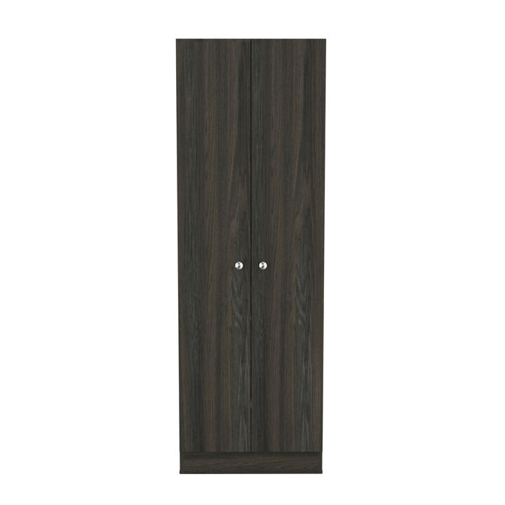 Buxton Rectangle 2-Door Storage Tall Cabinet Carbon Espresso And Black Wengue
