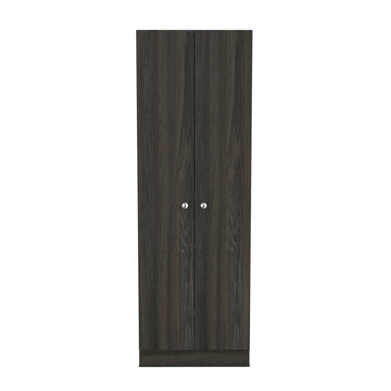 Buxton Rectangle 2-Door Storage Tall Cabinet Carbon Espresso And Black Wengue