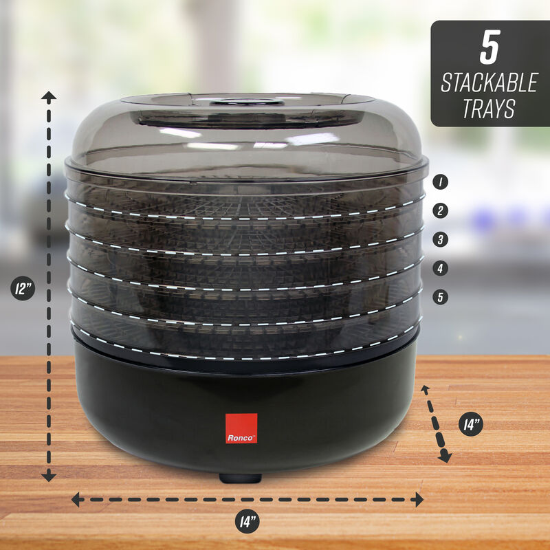 Ronco Beef Jerky Machine with 5 Stackable Trays, Easy-to-Use Dehydrator and Food Preserver, Perfect for Meat, Fruit, Vegetables and More