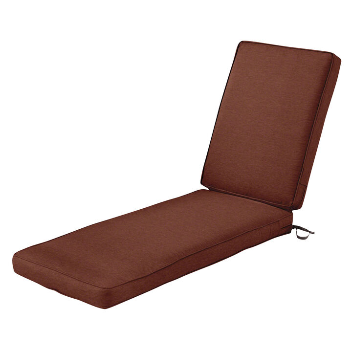 Classic Accessories Montlake FadeSafe Water-Resistant 72 x 21 x 3 Inch Outdoor Chaise Lounge Cushion, Patio Furniture Cushion, Heather Henna Red, Chaise Lounge Cushions Outdoor, Lounge Chair Cushion