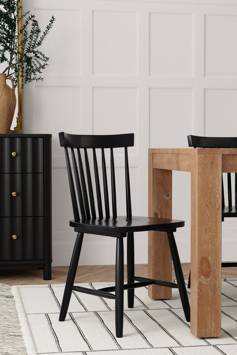 Lyra Set of 2 Side Chairs, Black