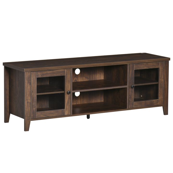 Brown TV Unit: Elegant Stand with Storage for 60" Televisions