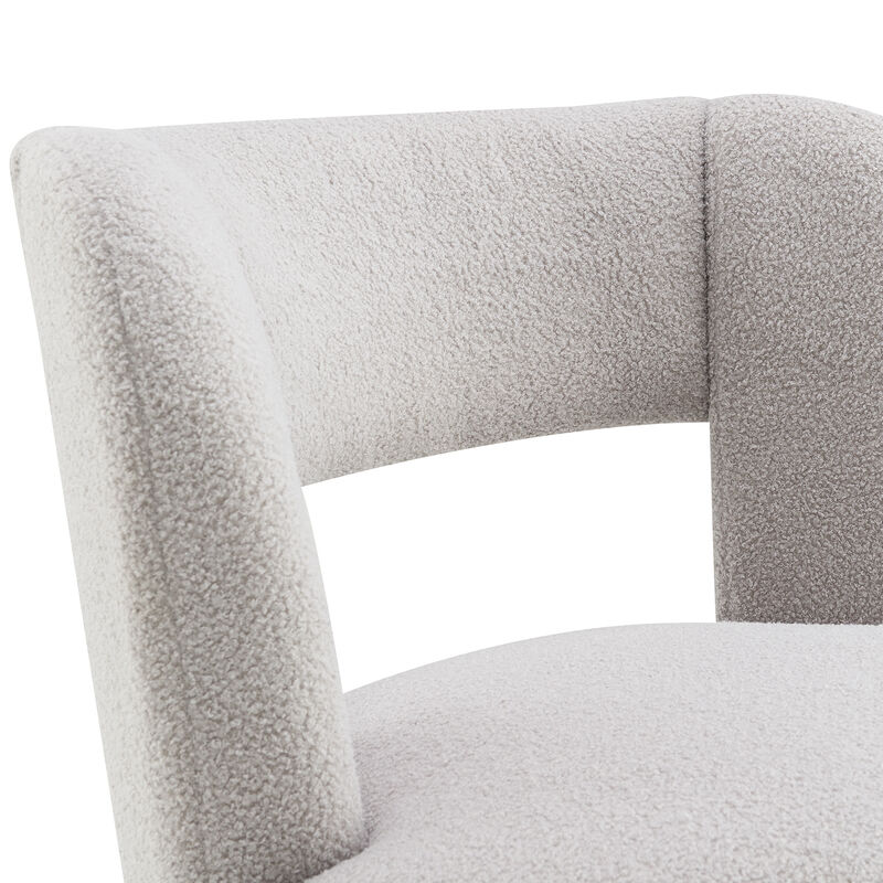 Merax Soft Teddy Fabric Swivel Barrel Chair