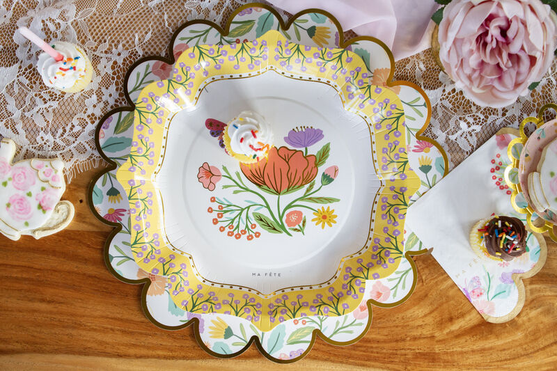 Ma Fete Tea Party Paper Dinner Plates, 10.5" (8)