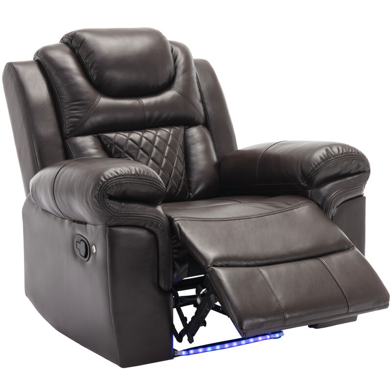 Home Theater Seating Manual Recliner Chair With LED Light Strip For Living Room, Bedroom