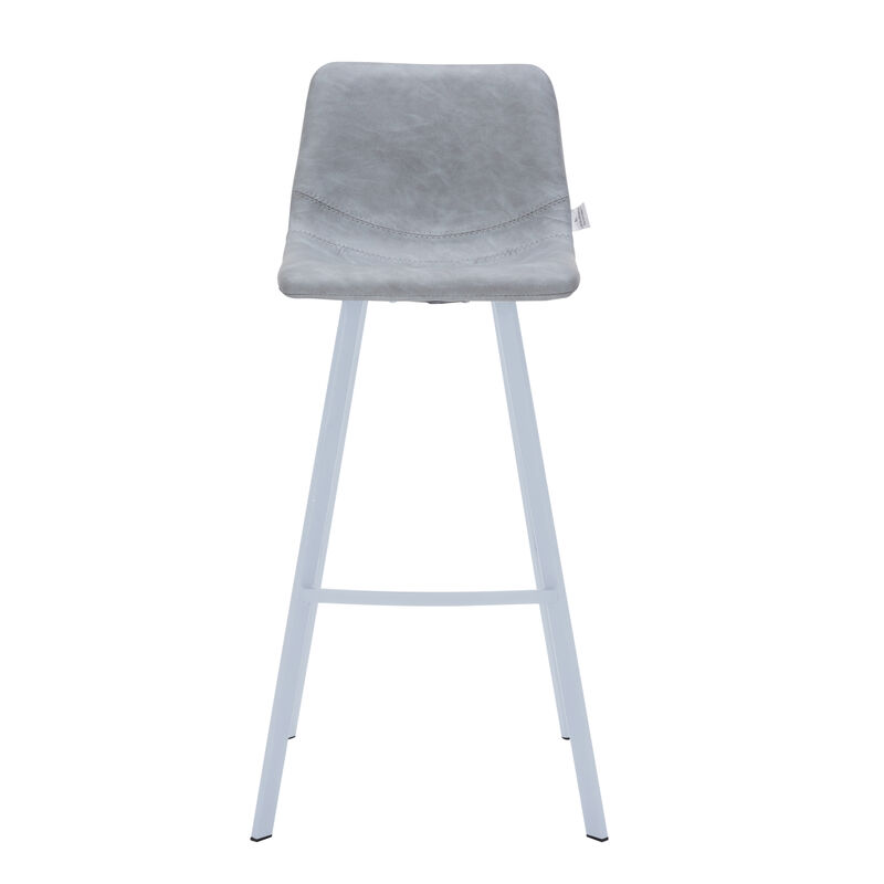 LeisureMod Elland Bar Stool – Modern White Base with Comfortable Padded Seat – Set of 2, Stylish and Durable