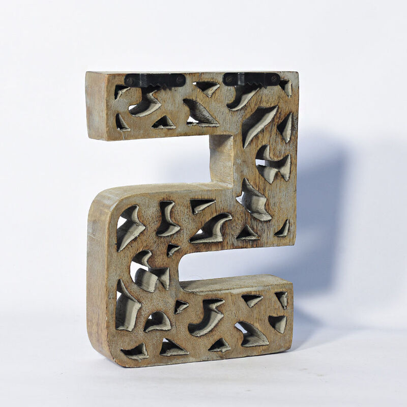 Vintage Gray Handmade Eco-Friendly "5" Numeric Number For Wall Mount & Table Top Décor