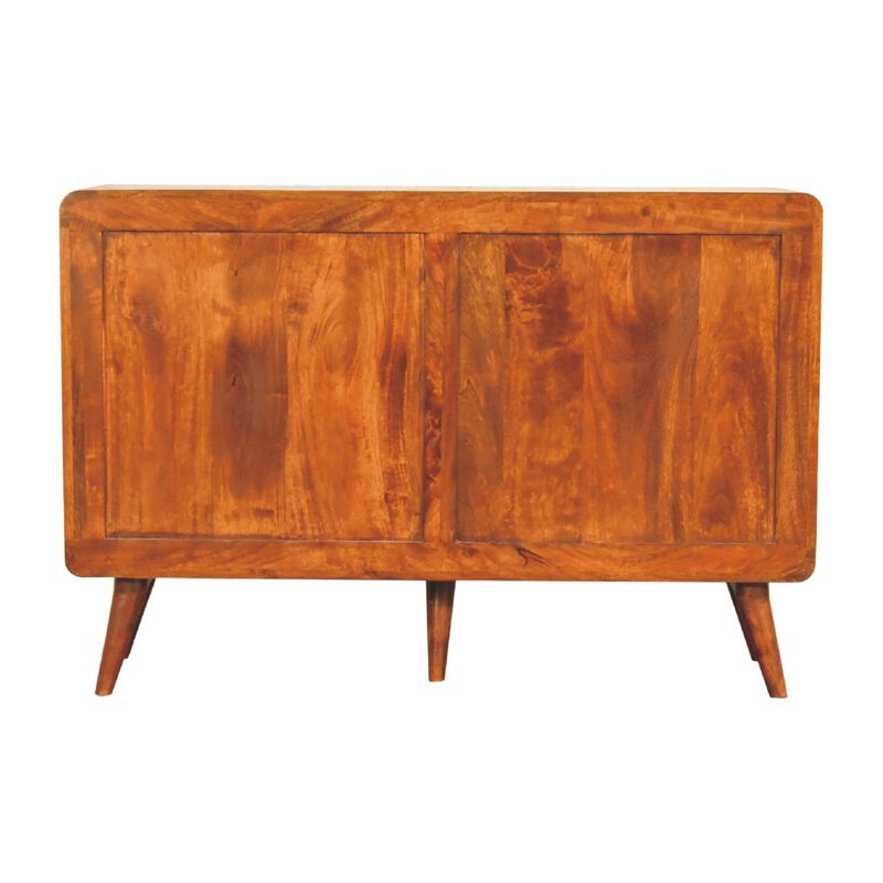 Large Curved Chestnut6 Drawer Solid Wood Chest