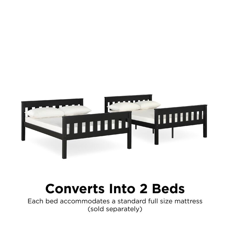 DHP Hurley Full-Over-Full Wood Bunk Bed with USB Port