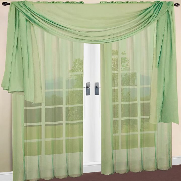 RT Designers Celine Sheer Rod Pocket Top Panel 60" x 90" Sage