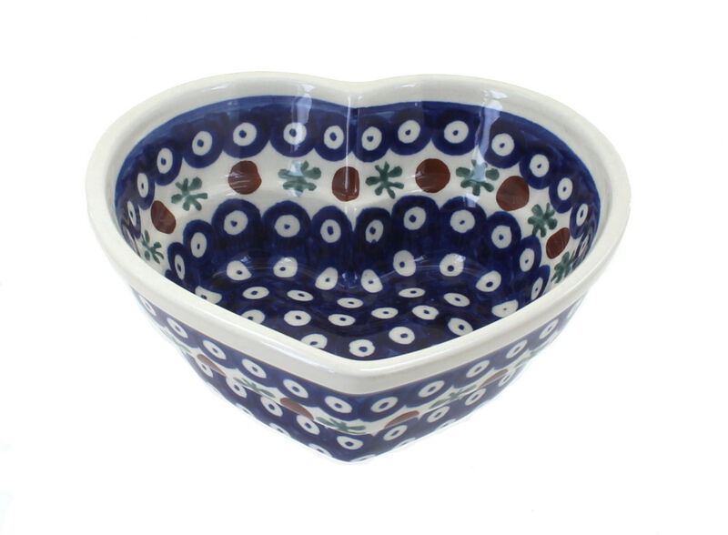 Blue Rose Polish Pottery Kalina Small Heart Bowl