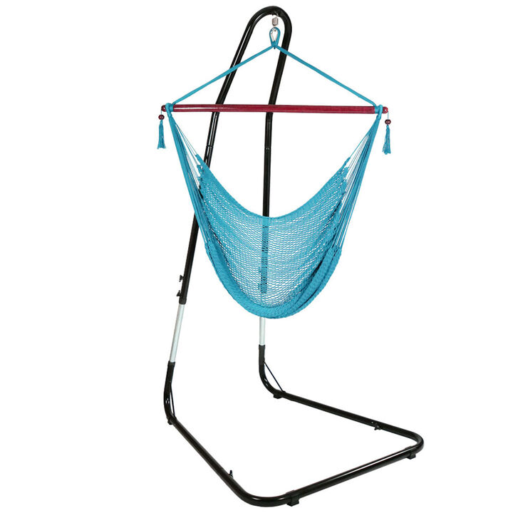 Sunnydaze Caribbean XL Hammock Chair with Adjustable Stand