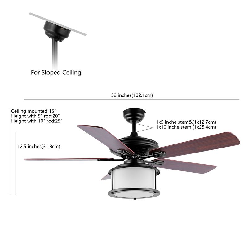 Brantley 2-Light Bohemian Farmhouse Iron LED CEILING FAN