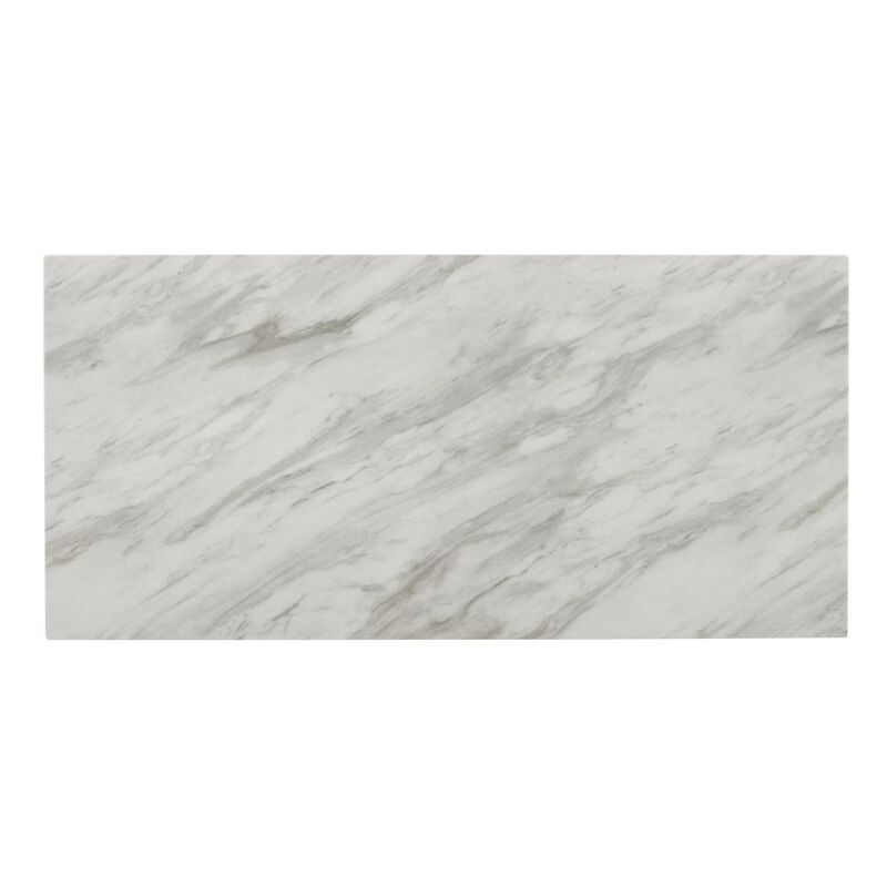 New Classic Furniture Furniture Celeste Faux Marble & Wood Writing Table in White