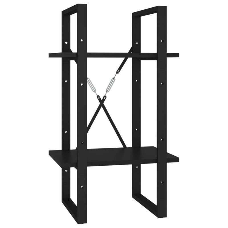 vidaXL 5-Tier Book Cabinet Black 15.7" x 11.8" x 69.9" Chipboard
