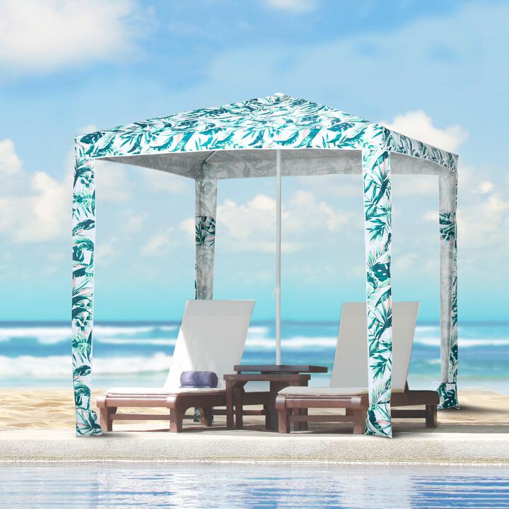 Beach Sun Shelter: 6.5' Quick-Assembly Cabana Canopy Umbrella
