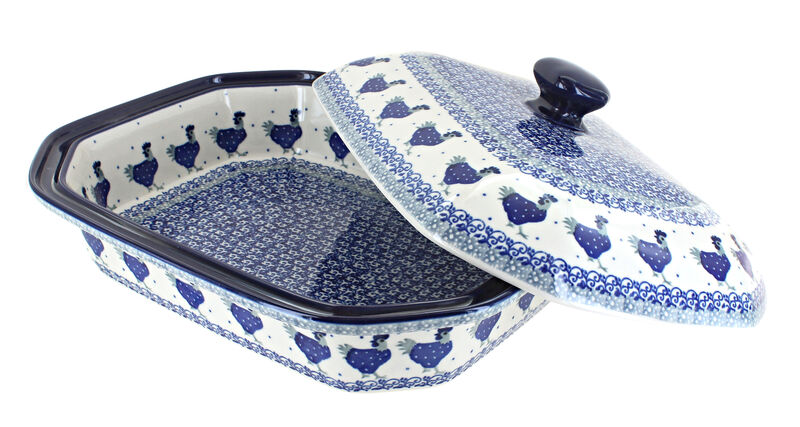 Blue Rose Polish Pottery Maia Large Covered Baker