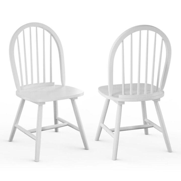 Hivvago Set of 2 Vintage Wood Chair with Spindle Back for Dining Room