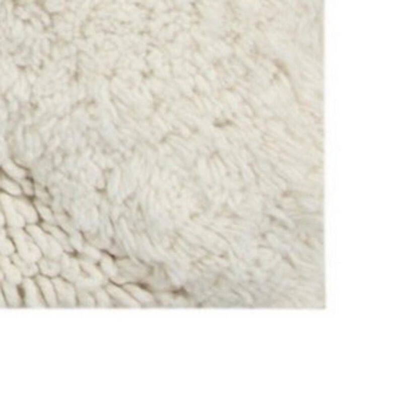 Knightsbridge Orbit Bath Rug Cotton Non Skid Back - 21x34", Ivory