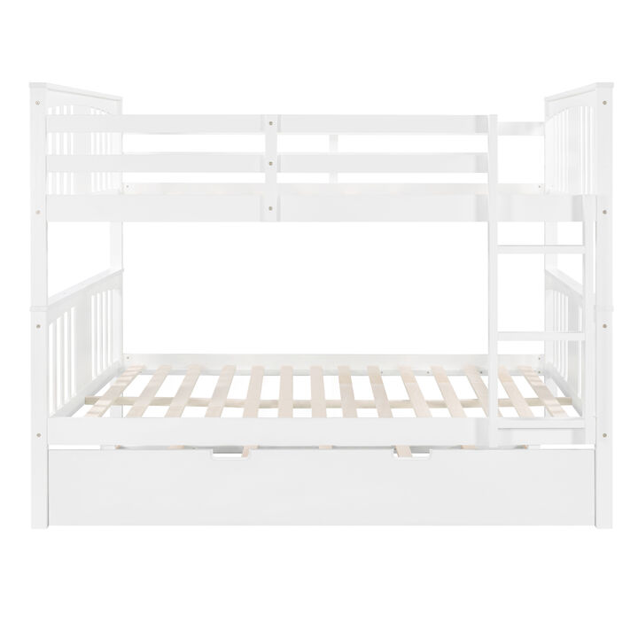 Merax Full over Full Bunk Bed with Twin Size Trundle and Ladder