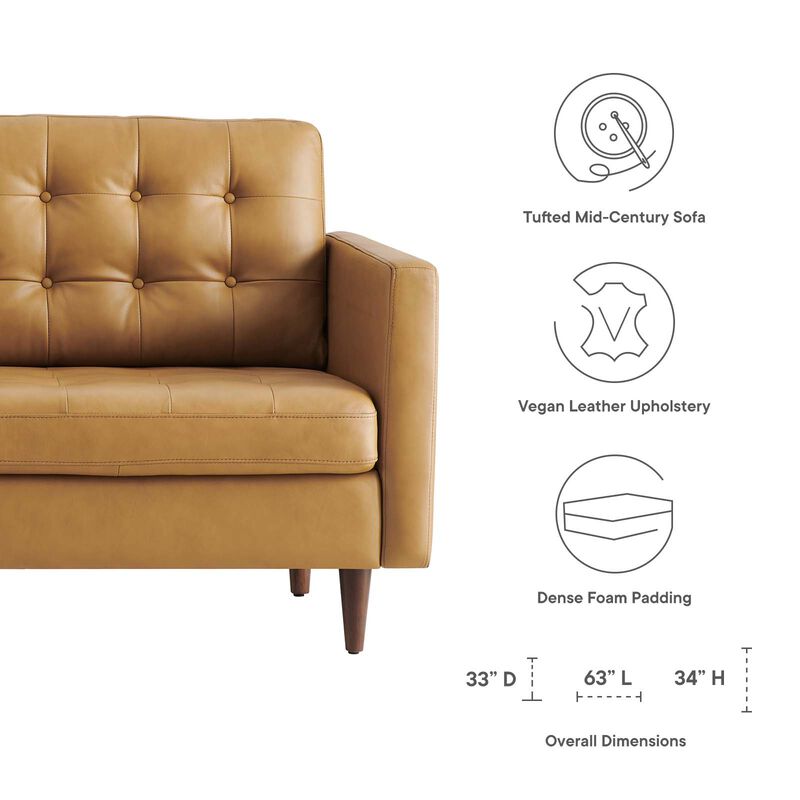 Exalt Tufted Vegan Leather Loveseat
