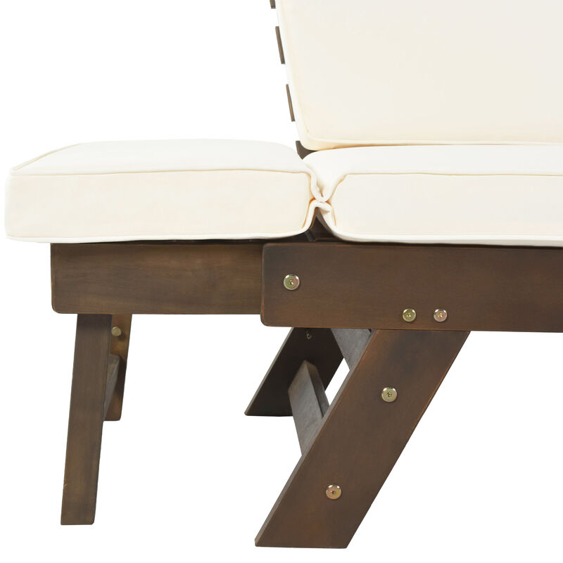 Merax Solid Outdoor Adjustable Patio Wooden Daybed Sofa