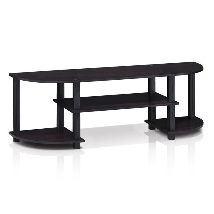 Furinno Furinno 11058DWN Turn-S-Tube Wide TV Entertainment Center, Dark Walnut