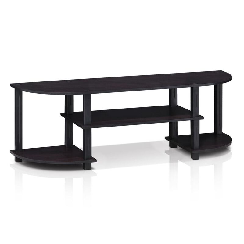 Furinno Furinno 11058DWN Turn-S-Tube Wide TV Entertainment Center, Dark Walnut