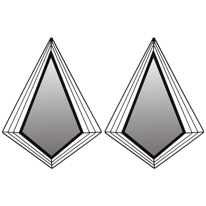 Set of 2 Metal Wall Mounted Mirror