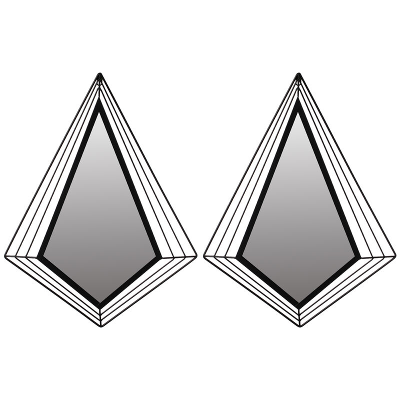Set of 2 Metal Wall Mounted Mirror