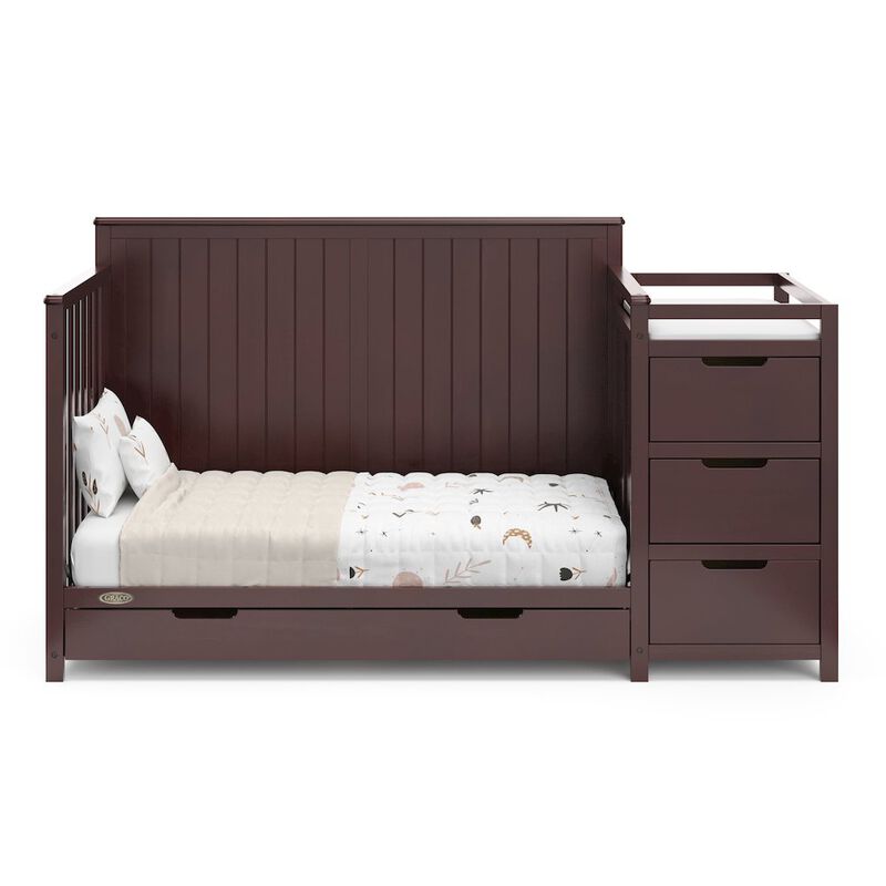 Graco Hadley 5-in-1 Convertible Crib and Changer with Drawer (Espresso)