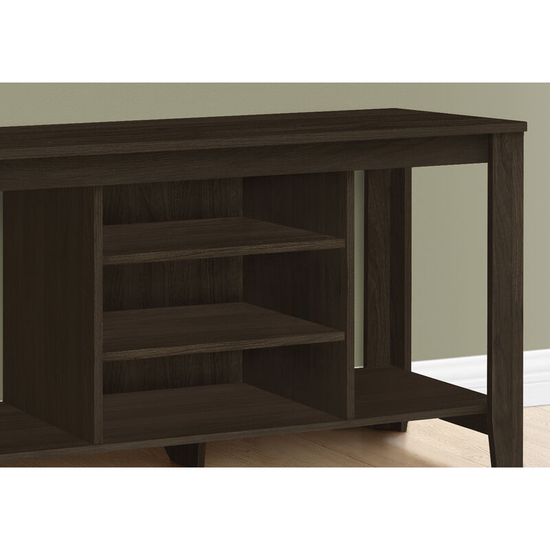 Monarch Specialties I 3529 Tv Stand, 48 Inch, Console, Media Entertainment Center, Storage Shelves, Living Room, Bedroom, Laminate, Brown, Contemporary, Modern