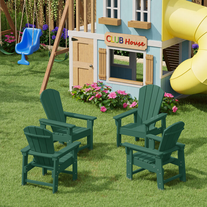 WestinTrends Kids Outdoor Adirondack Plastic Patio Chair (Set of 4)