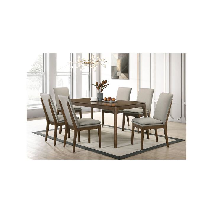 New Classic Furniture Maggie 7-Piece Wood Dining Table Set, Natural