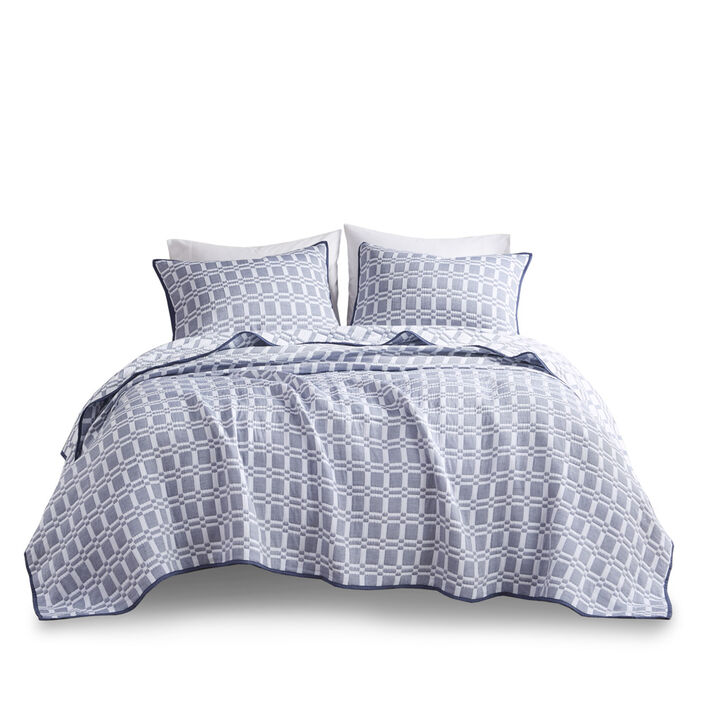 Gracie Mills Jefferey Reversible Matelasse 3-Piece Coverlet Set