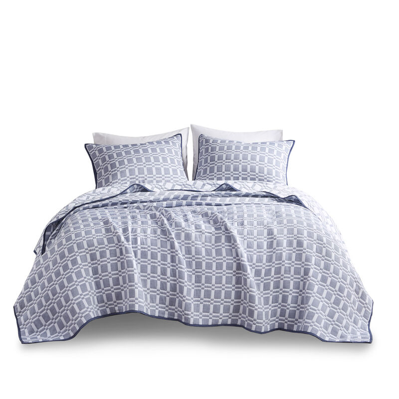 Gracie Mills Jefferey Reversible Matelasse 3-Piece Coverlet Set