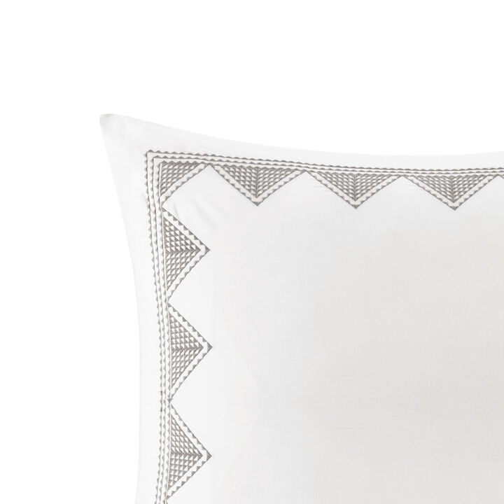 Gracie Mills Leo Geometric Embroidered Cotton Euro Sham